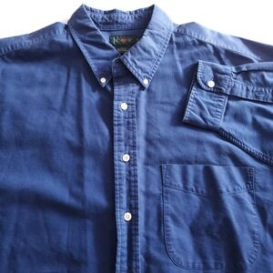 VINTAGE J Crew Oarsman Mens XL Long Sleeve Button Blue Shirt